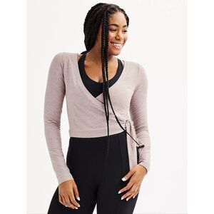 FLX Wander Ballet Wrap Long Sleeve Top in Lavender Size XS